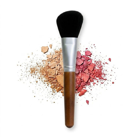 1pc Round Head Foundation Makeup Brush & Blush Brush & Powder, Soft And Multifunctional Fiber For Daily Makeup-wood hand brown color