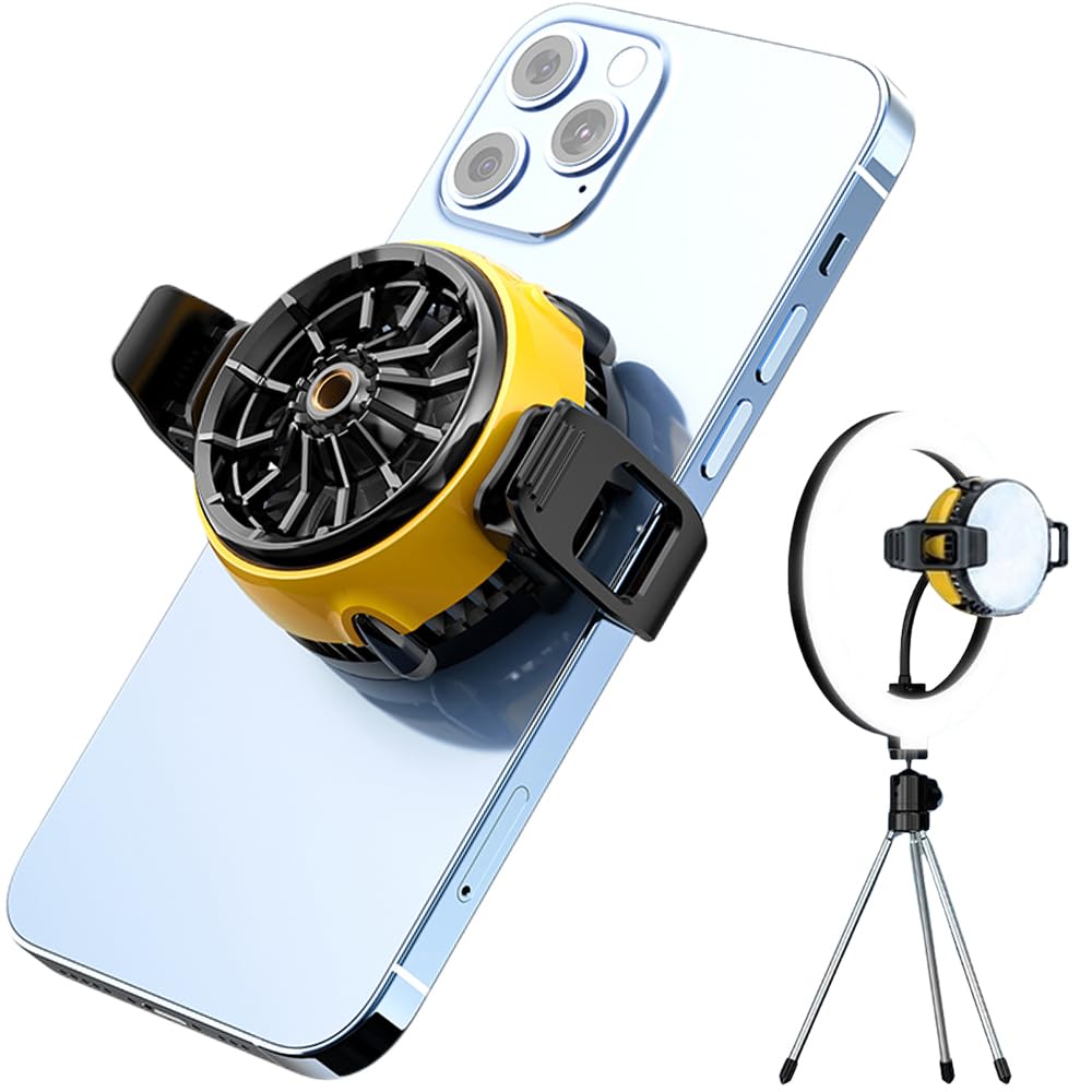 Mobile Phone Cooler - Portable Cellphone Semiconductor Cooling Backclip Radiator Fan for Gaming/Tiktok Live/Vlog, Support 58-98mm Wide Smartphone