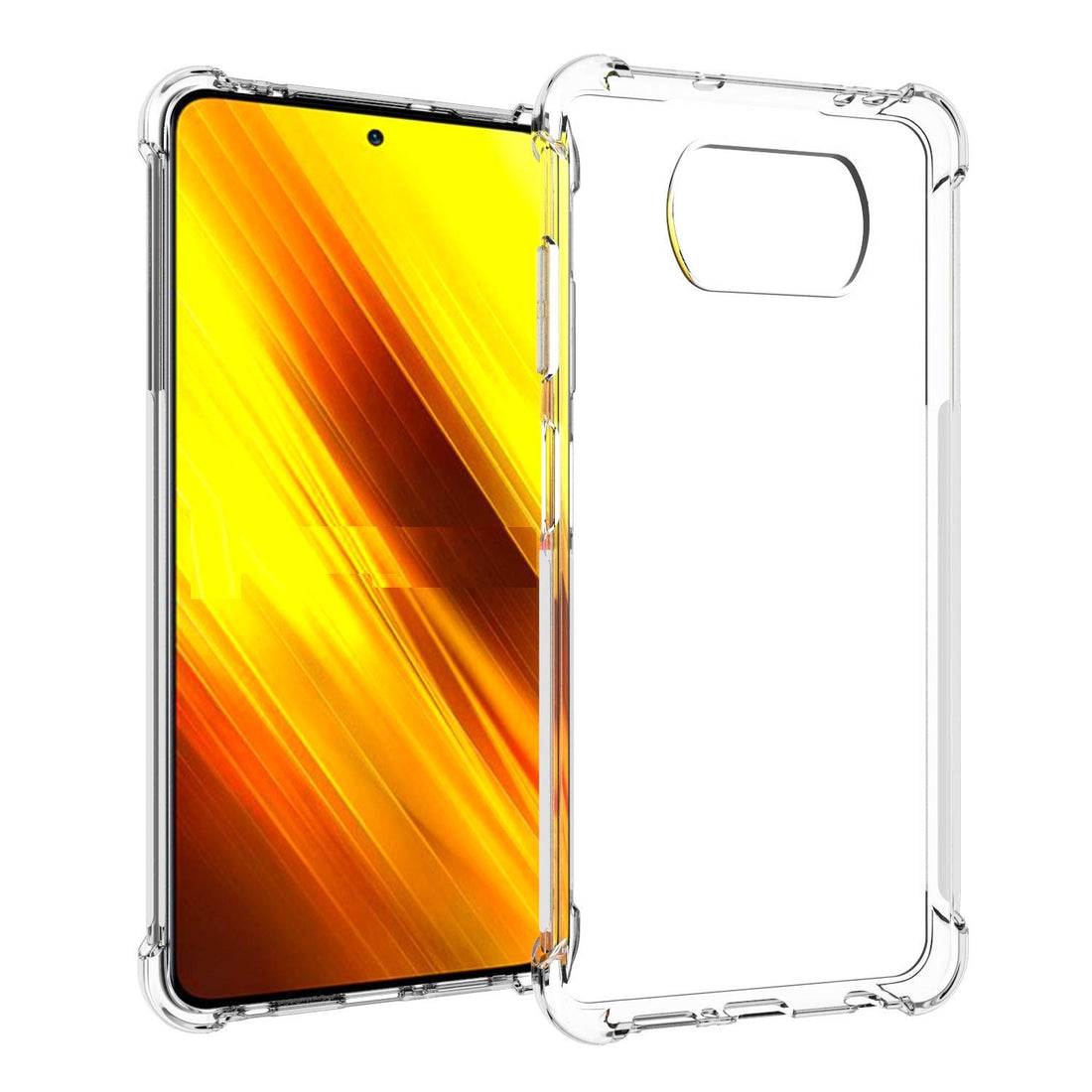 USTIYA for Xiaomi Mi Poco X3 NFC Case Clear TPU Four Corners Cover Transparent Soft funda