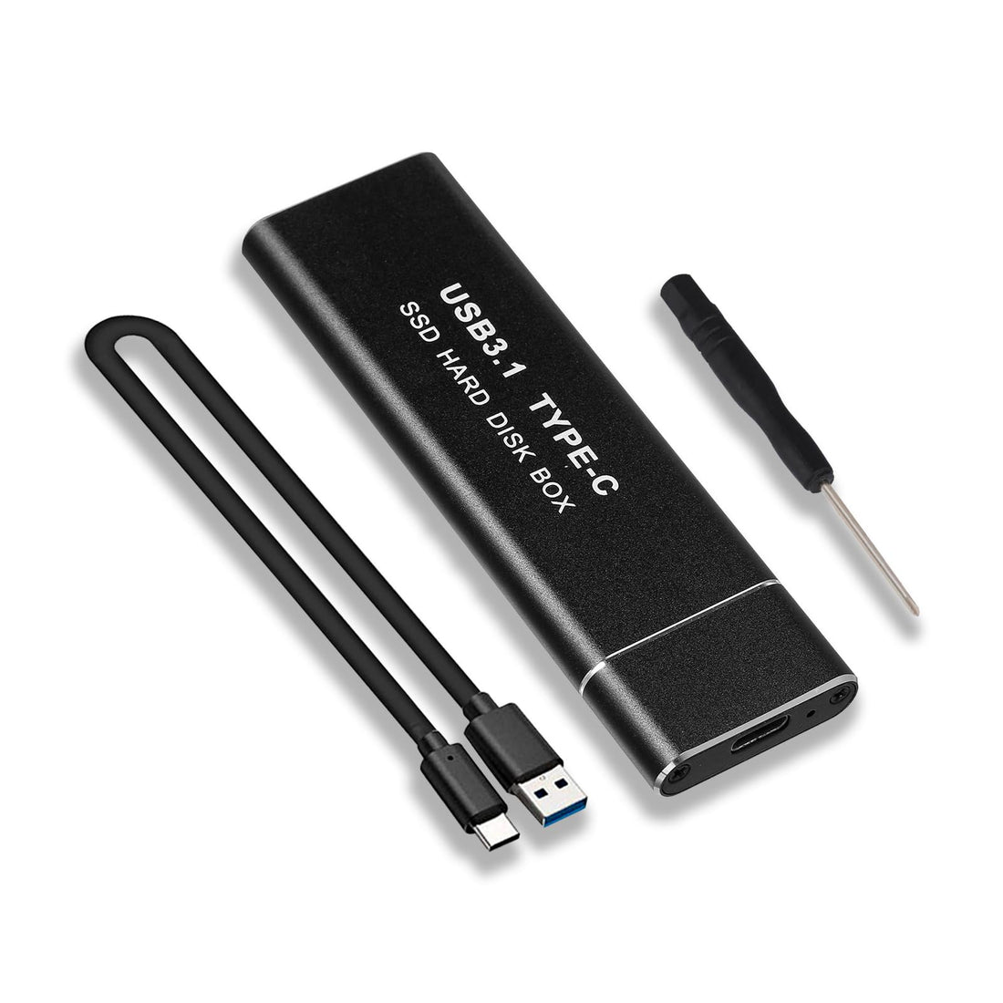 M.2 NVME Enclosure USB 3.1SSD Case 10 Gbps Gen 2 to PCI-e [NVMe & SATA] with UASP Trim, for NVMe PCIe M-Key/M+B Key in 2230/2242/2260/2280 with USB AC Cable, Tool-Free Housing Aluminium (Not NFGG)