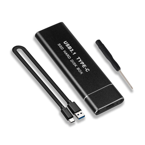 M.2 NVME Enclosure USB 3.1SSD Case 10 Gbps Gen 2 to PCI-e [NVMe & SATA] with UASP Trim, for NVMe PCIe M-Key/M+B Key in 2230/2242/2260/2280 with USB AC Cable, Tool-Free Housing Aluminium (Not NFGG)