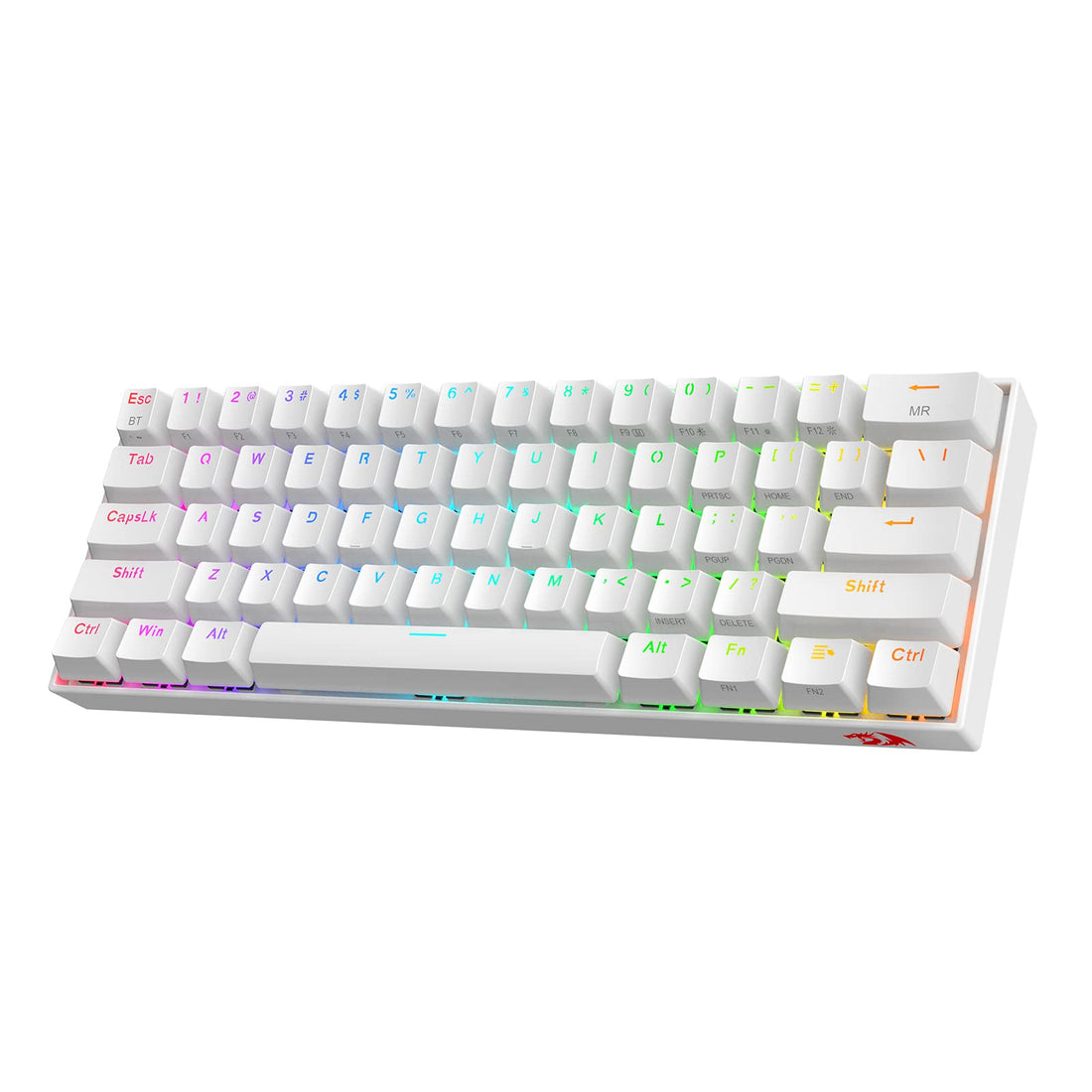Redragon K530 Pro 60% Wireless Mechanical RGB Keyboard, Bluetooth/2.4GHz/Wired, 3 Modes, 61 Keys, Compact Gaming Keyboard, 100% Hot Swap Base, Free-Mod Mounted PCB and Red Switch