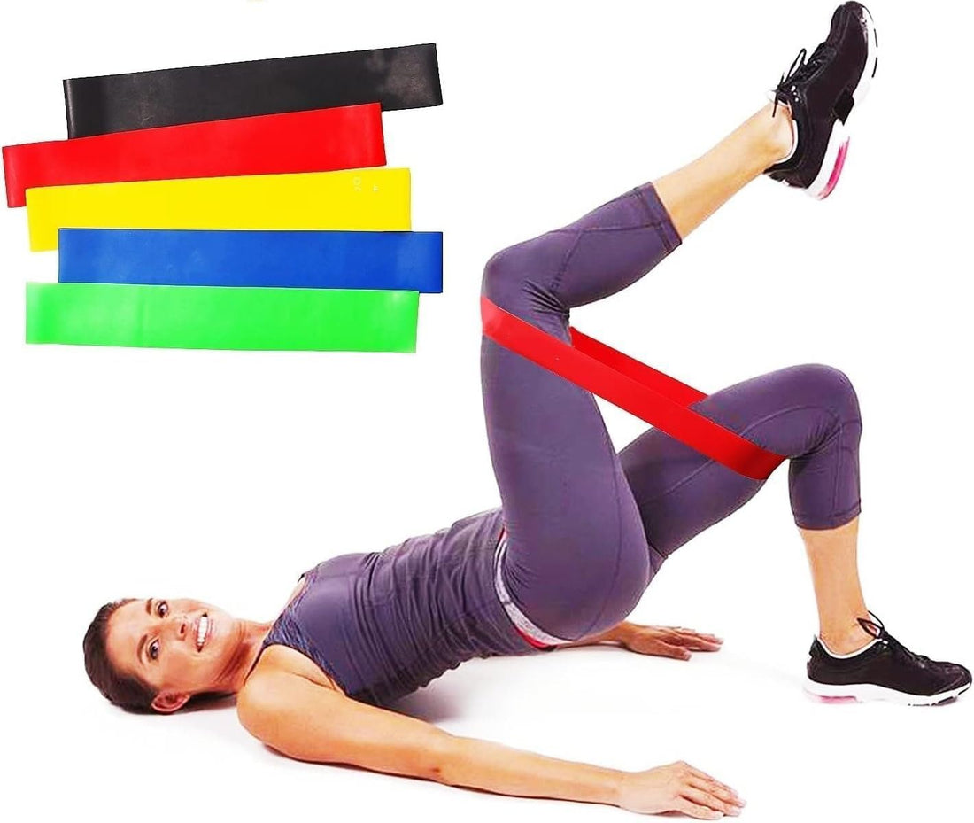 TRUE FIT® Heavy Duty Resistance Bands - Weight Lifting Elastic Band - Perfect Elastic Band for Gym, Thighs, Yoga, Fitness Equipment Multicolor (Pack of 5) Powerfull Leg Band