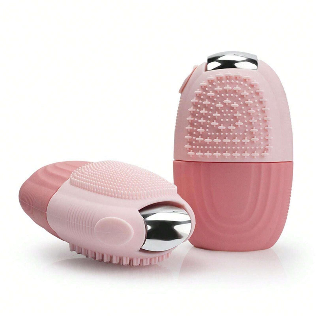Plan A Ice Roller for Face, 3 in 1 Reusable Face Massage Roller with Shiny Metal Roller, Skin Tightening and Toning Tool with Brush for Cleansing Skin, Makeup Brushes, Puffy Eye Bags Remover