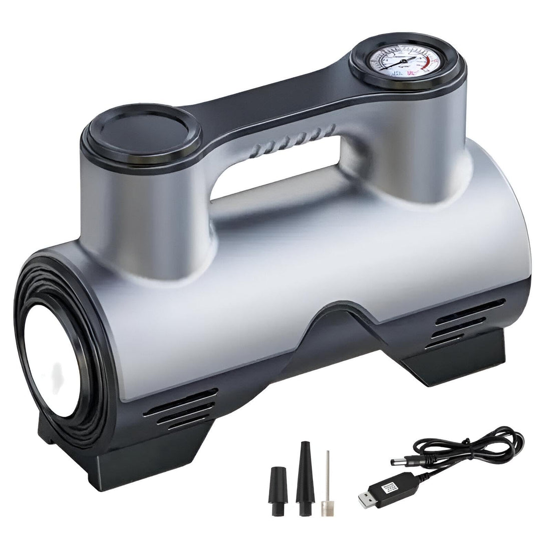 Tire Pump - with Emergency Light - Ideal for Cars, Motorcycles, 12V 120W, Pressure Gauge up to 150psi, Comes with 3 Meters Cable for Easy Use