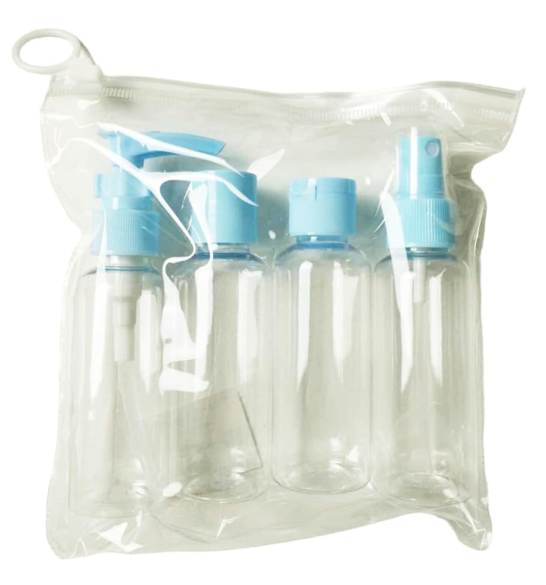 Refillable Travel Bottles Set - 4 Piece Leak Proof Bottles and Storage Bag - For Cosmetics, Liquids, Shampoo, Lotion, Cream