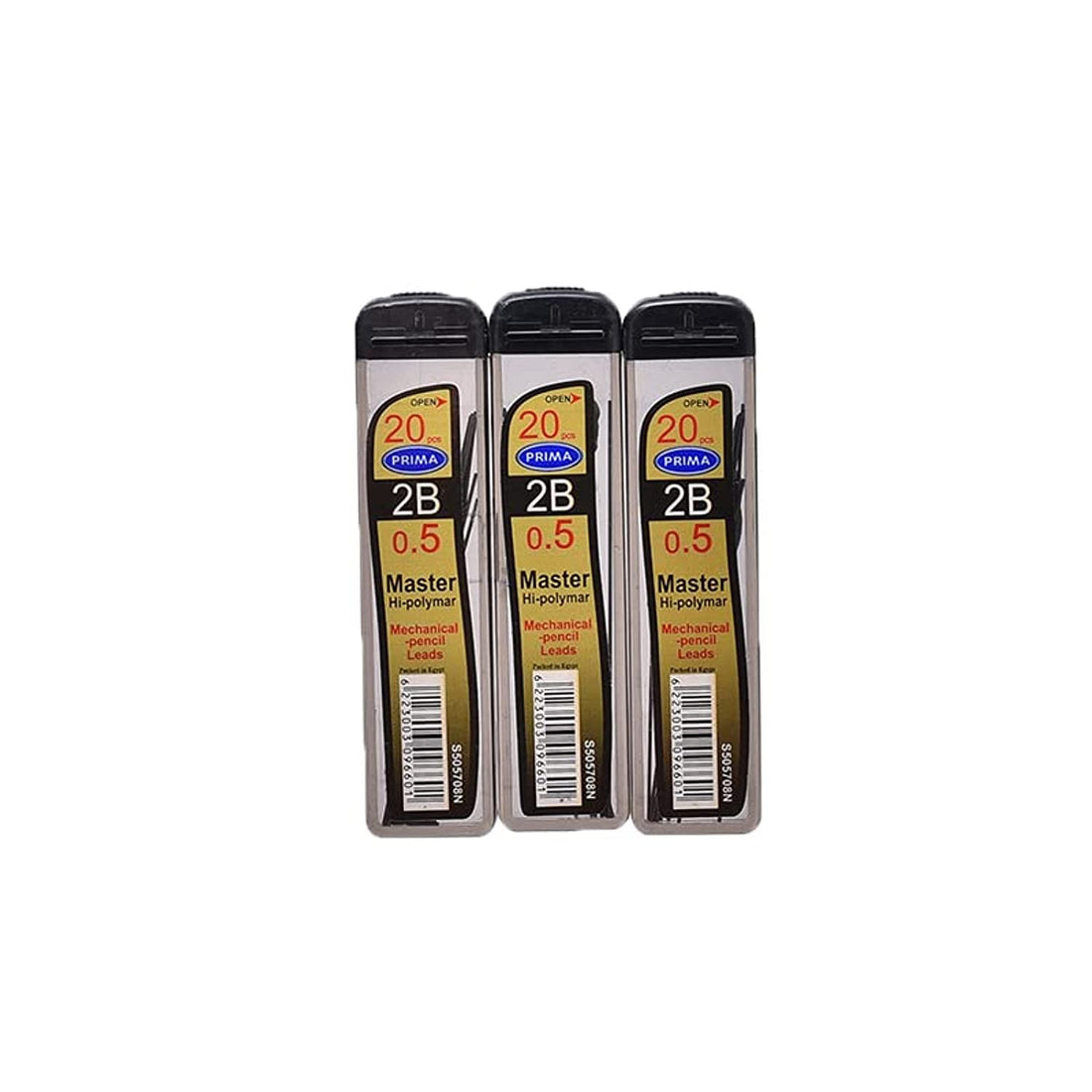 Prima 2B Set Of 3 Packs Of Mechanical Pencil Leads 0.5 MM - Black