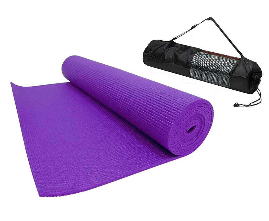 QSHOP® Ultimate Premium Yoga Mat 6mm Thick Non-Slip Yoga Mat with Carrying Bag Included Ideal for High-Intensity Interval Workouts, Pilates, Yoga and Many Other Home Workouts