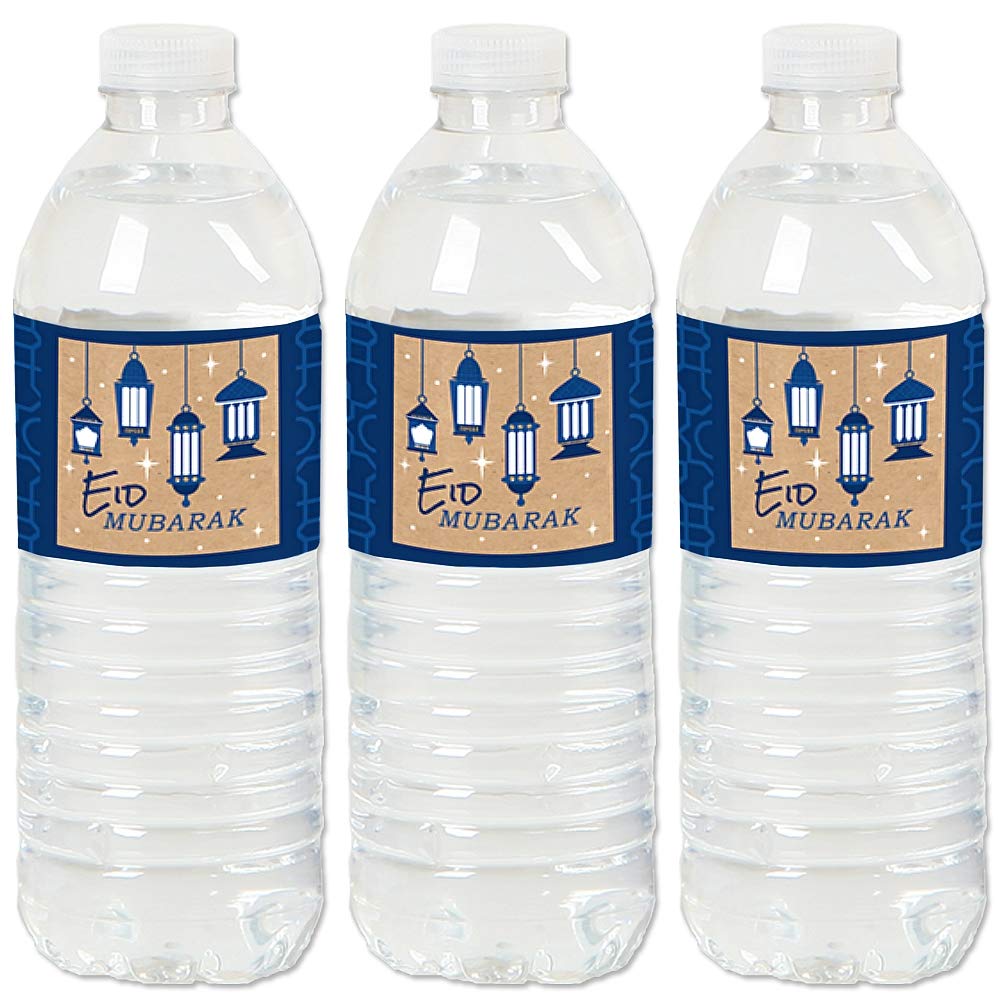 Big Dot of Happiness Ramadan - Eid Mubarak Water Bottle Sticker Labels - Set 20