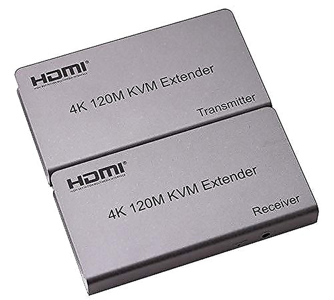 4K 120M HDMI KVM Extender Transmitter Receiver Over Cat5/5e/Cat6 RJ45 Ethernet Cable Support USB Mouse Keyboard Touch Screen