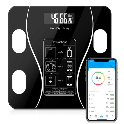 ANNA TOSANI Bluetooth Body Fat Scale, 79 Related Data High Precision Digital Smart Scale Body Composition Analyzer, Wireless Smart Digital Body Fat Scale, Compatible with Android