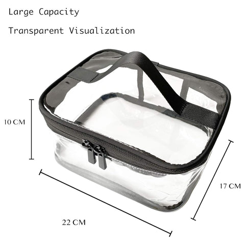 Transparent Makeup Bag with Colored Trim Oval Toiletry Organizer Waterproof Cosmetic Pouch for Skincare Accessories and Personal Travel Essentials
