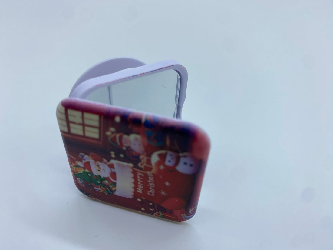 Christmas Phone Holder with Mirror, Plastic, Santa Claus and Snow Theme, Adjustable, for Mobile Phone Assorted Shapes