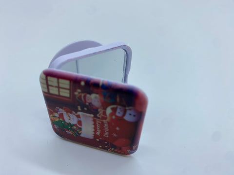 Christmas Phone Holder with Mirror, Plastic, Santa Claus and Snow Theme, Adjustable, for Mobile Phone Assorted Shapes