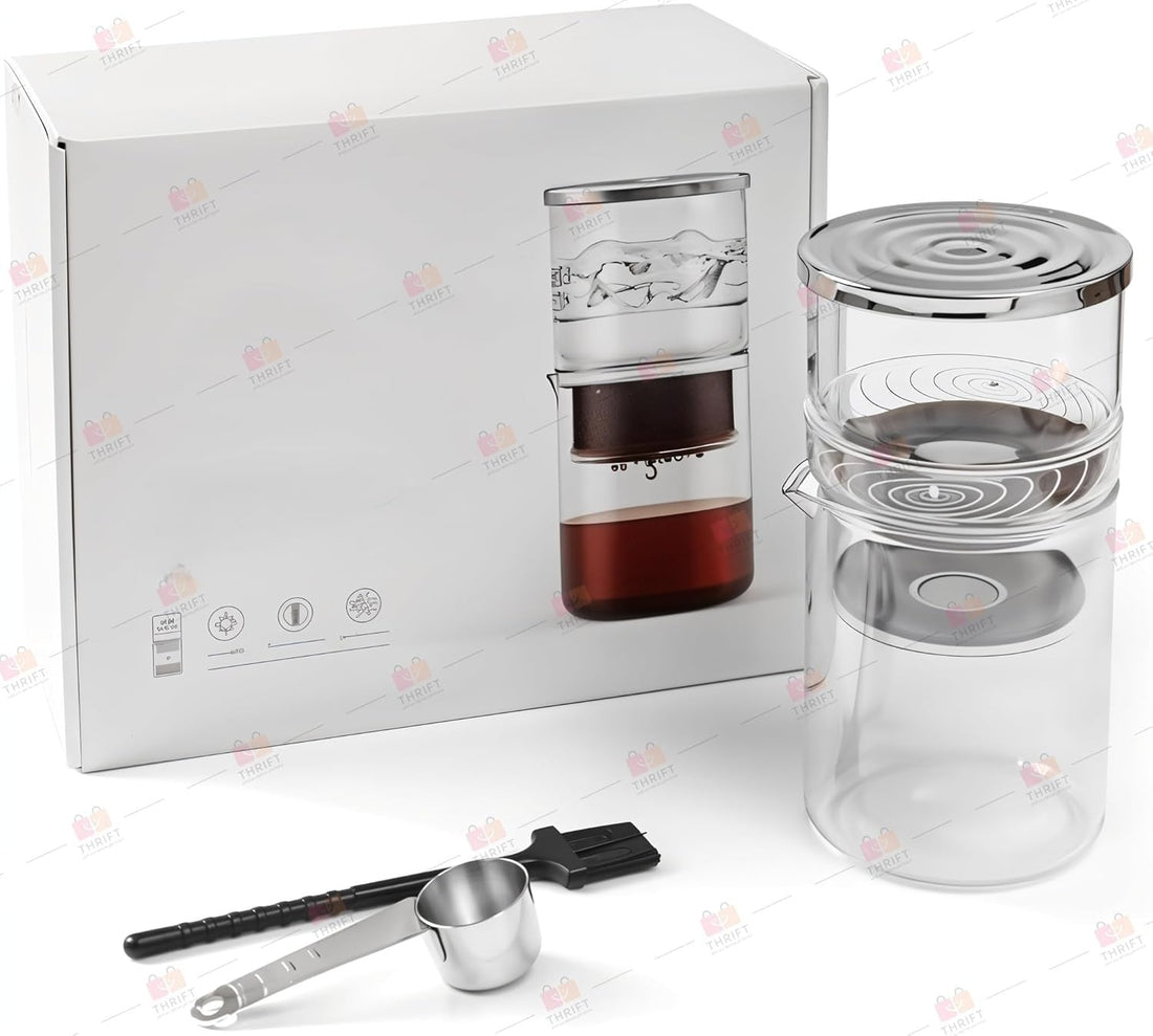 Cold Brew Dripper 300ml Borosilicate Glass Cold Brew Drip Drip with Stainless Steel Filter – Professional Drip System for Iced Coffee