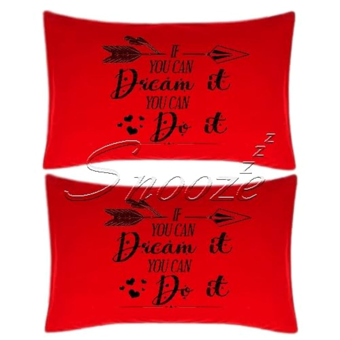 Snooze, Pillowcases set, 2 pcs, 45 * 65 cm, (Dream design) Red