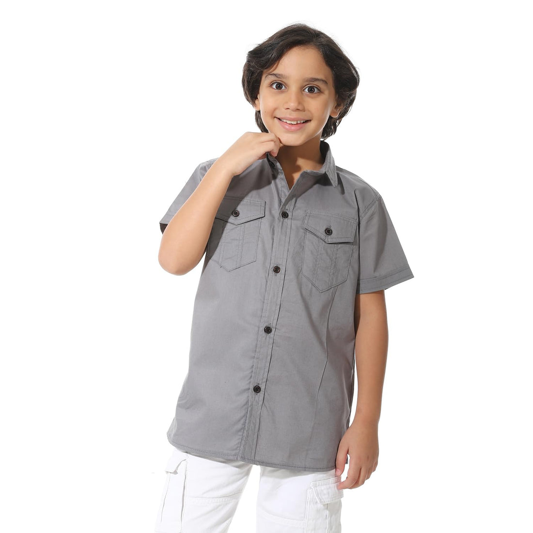 CAESAR Boys Boys' shirt with front pockets and back print Boys' shirt with front pockets and back print