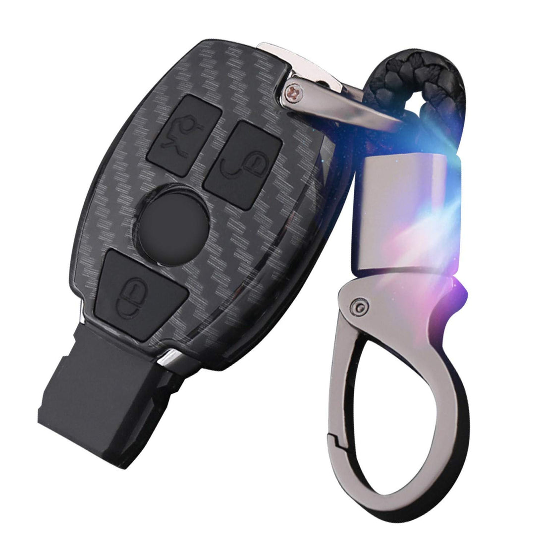 WinPower Car Key Case Key Ring Protective Case Organiser Key Box Key Case Cover Clip Pendant 3 Buttons for Mercedes-Benz A / B / C / E / S / CLK / ML / CLS / W164