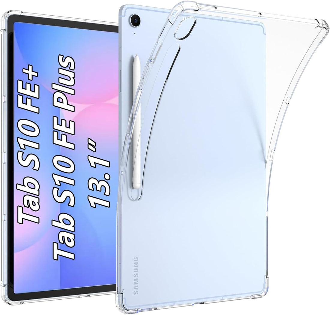 Grabist Case for Samsung Galaxy Tab S10 FE Plus 13.1", Advanced Airbag Drop Protection TPU Shockproof Anti Yellowing Slim-Fit Tablet Cover Case Samsung galaxy S10 FE Plus, Clear