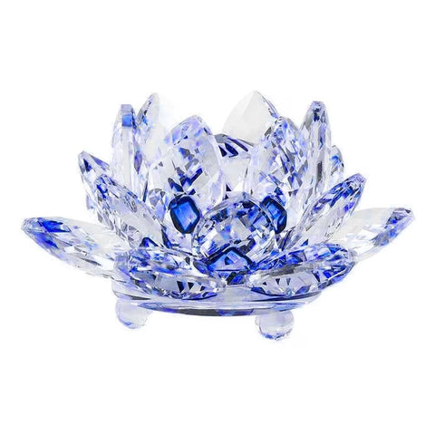 Clear crystal lotus flower with bright color reflections, designed for modern home decor, sunlight refraction art, or as an aesthetic accent for offices and various rooms. (Option 5, M)