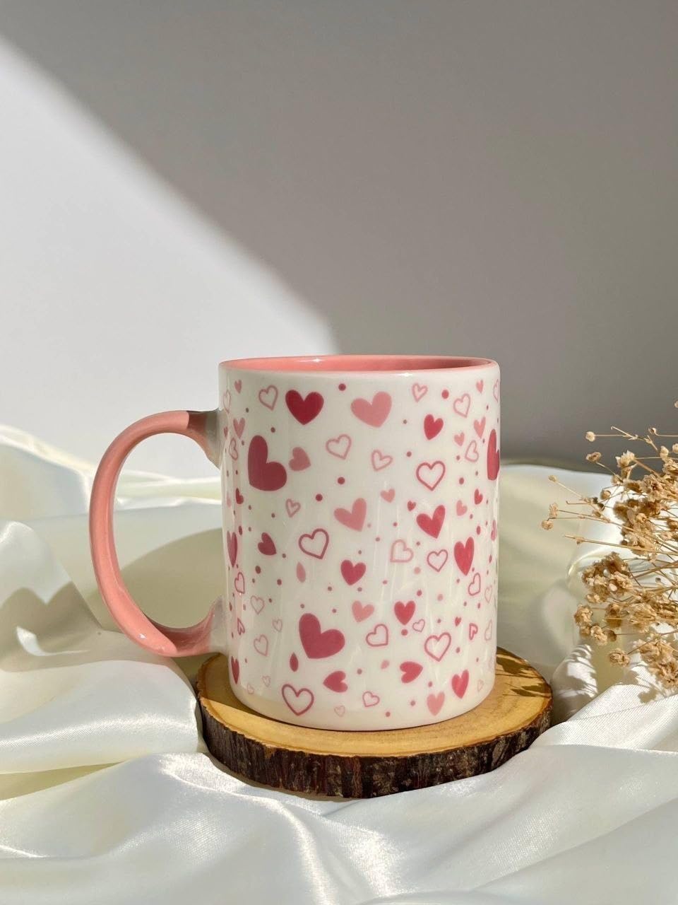 Porcelain Mug, Pink, 250 ml, for Hot and Cold Drinks, .Ais
