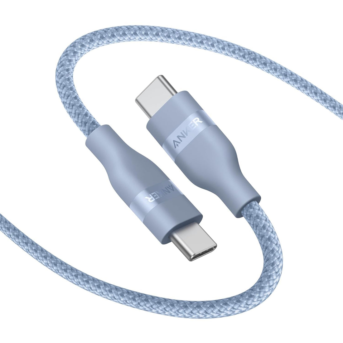 Anker USB-C to USB-C Cable, 3ft (0.9m), 240W Fast Charging, Upcycled-Braided Design, Compatible with MacBook, iPhone, Samsung Galaxy, Google Pixel, (Blue)