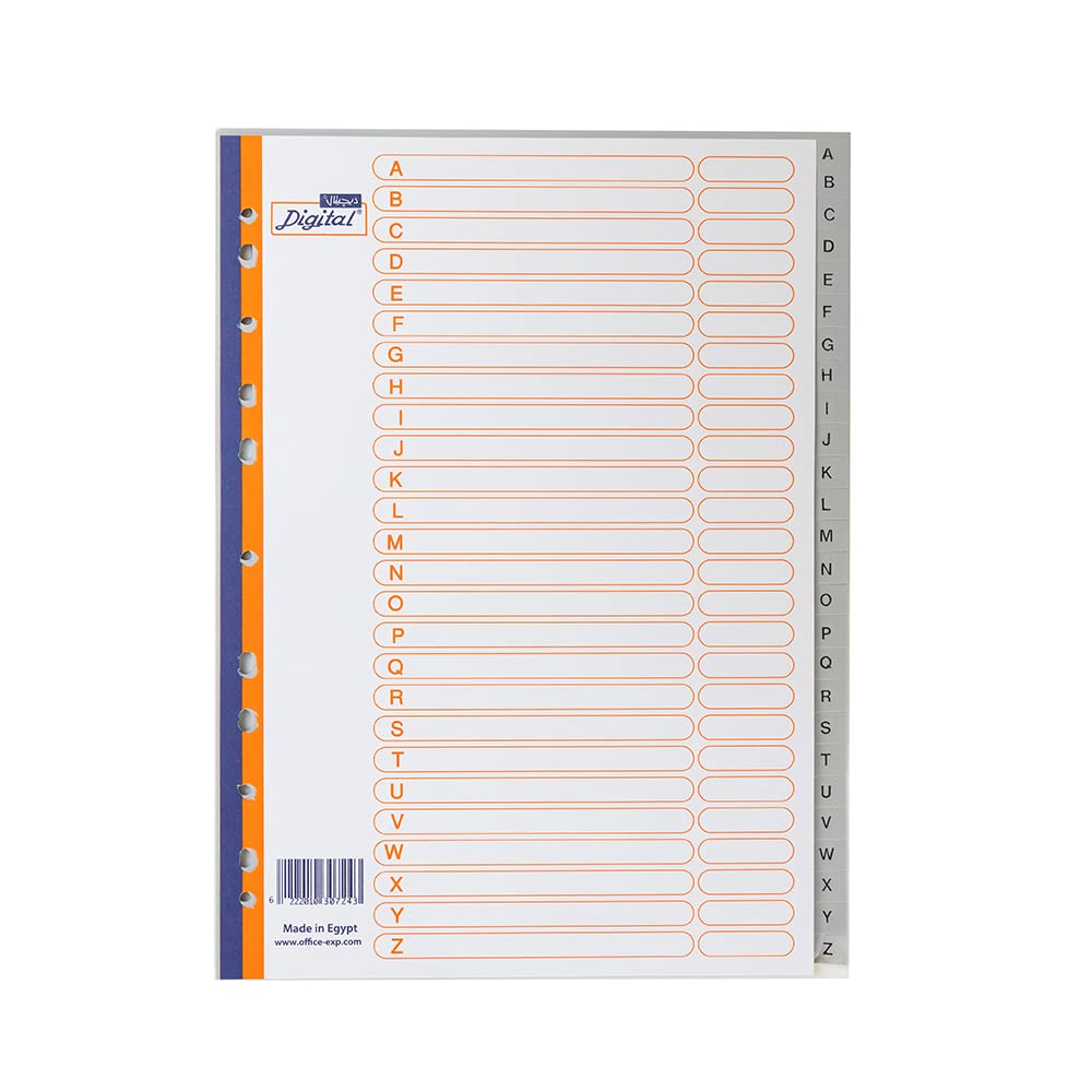 Digital A4 PVC Grey Index Dividers A-Z Tabs - Printed