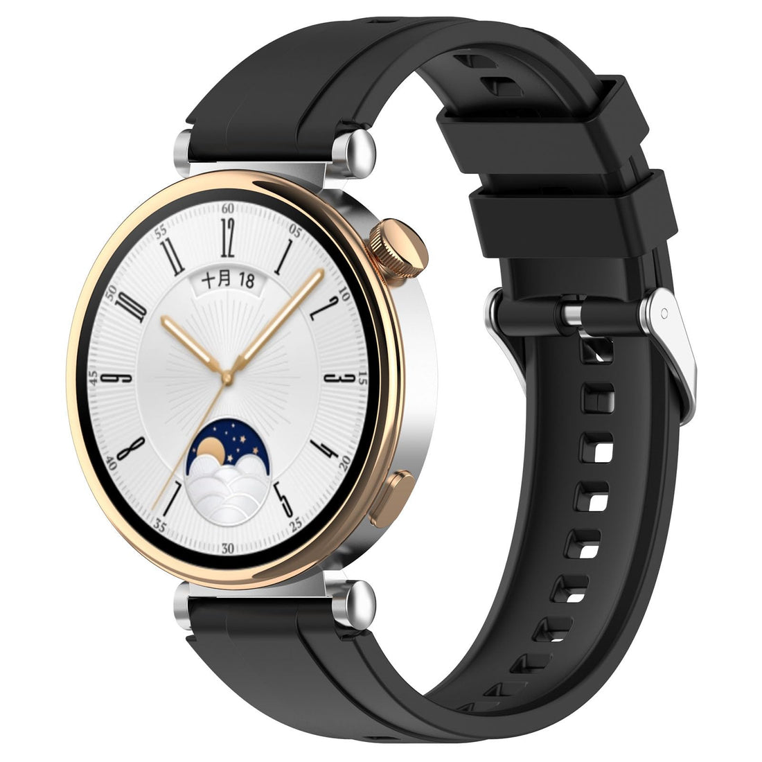Beauenty 18mm Silicone Band Compatible with Huawei Watch GT4 41mm 2023,Soft Silicone Loop Strap, Soft Breathable Wristbands No Gap Wristband Strap