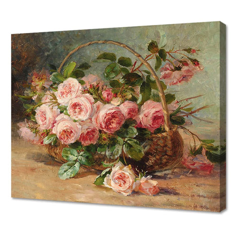 Pink Flower Decor Wall Art Canvas Print World Famous Painting Artwork Floral Pictures for Colorful Walls Decorations 16"x12"