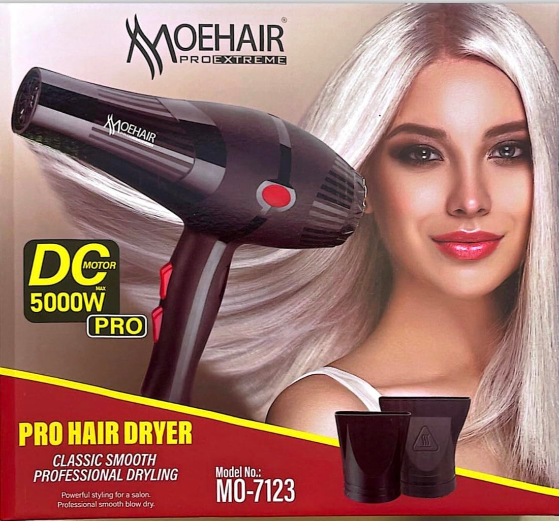 Mohair Hair Dryer 5000W - Superior drying performance with multiple settings, ionic care and overheat protection MO-7123