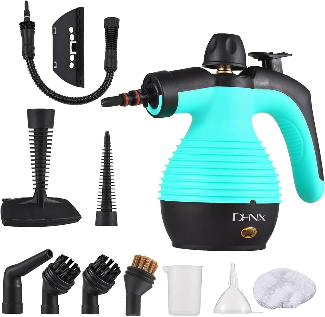 DENX 800W Steam Cleaner, 200ml Water Tank, 11pcs set Sky Blue Color