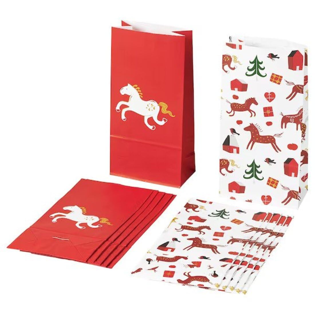 Digital Shoppy VINTERFINT Paper bag, animal pattern off-white, 12x24 cm (4 ¾x9 ½ ") (12 Pack)