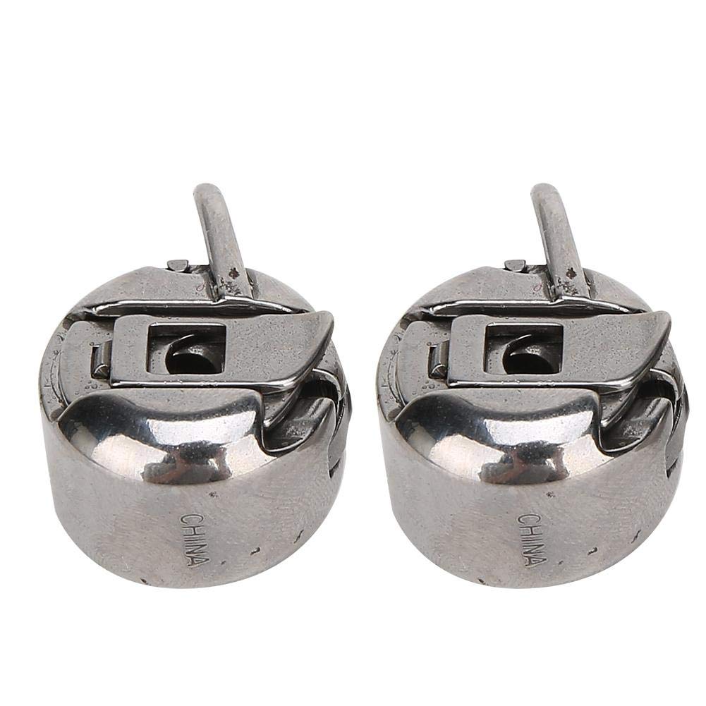 HEEPDD 2PCS Universal Sewing Machine Bobbin Case, Stainless Steel Reverse Shuttle Hook Replacement for 15-88 15k88 15-90 15-91