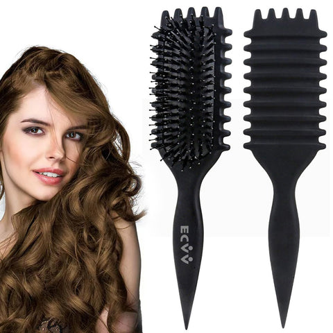 ECVV Bounce Curl Define Styling Brush -Premium Curly Hair Brush, Wet & Dry Detangler, Essential Tool for Shaping & Perfecting Your Curls(Color: BLACK)