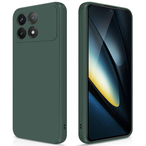 GiiYoon Cover for Xiaomi Poco F6 Pro 5G Silicone Case, Shockproof Slim TPU Silicone Case with Fibre Inner Layer and Camera Protection, Green