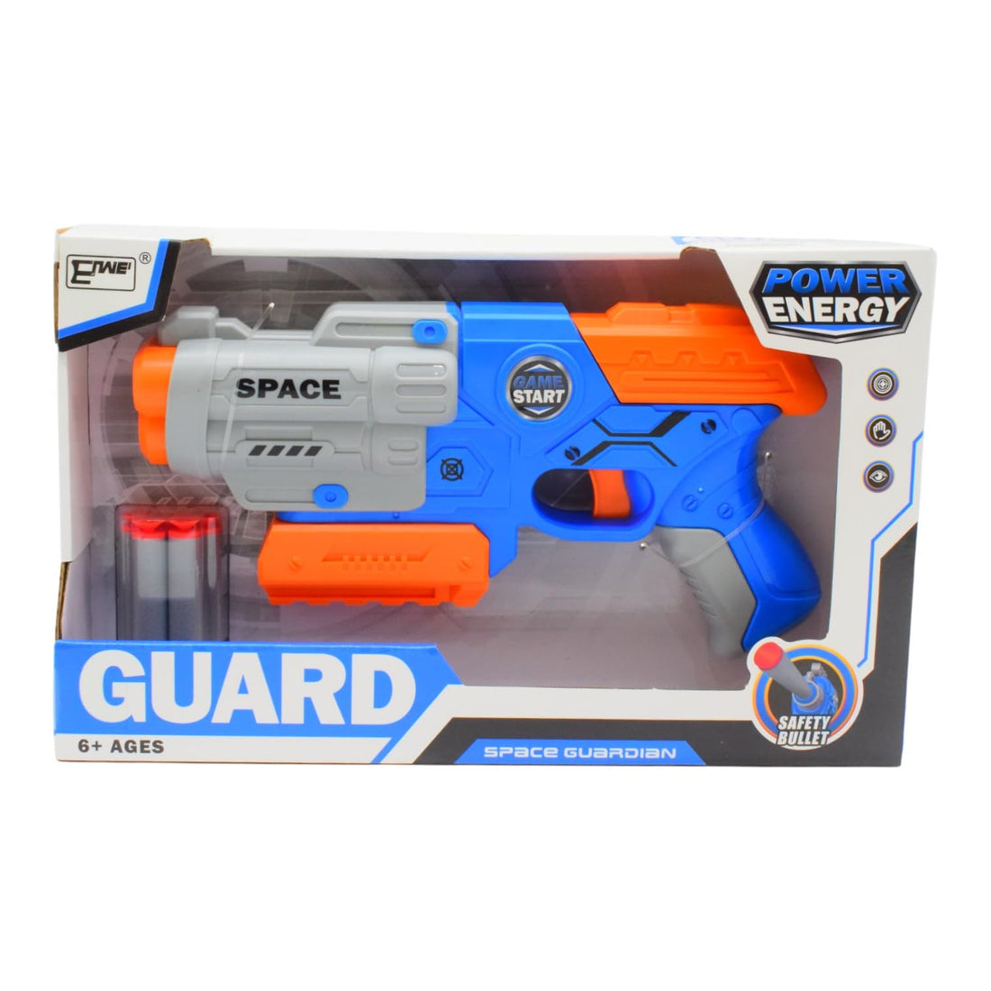 Plastic Space Guardian Gun with Soft Bullet - Blue
