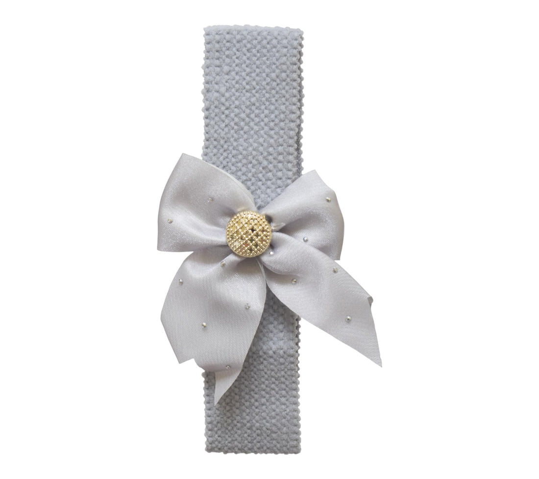 Daphne Girls' Cotton Bow Hair Band - Grey