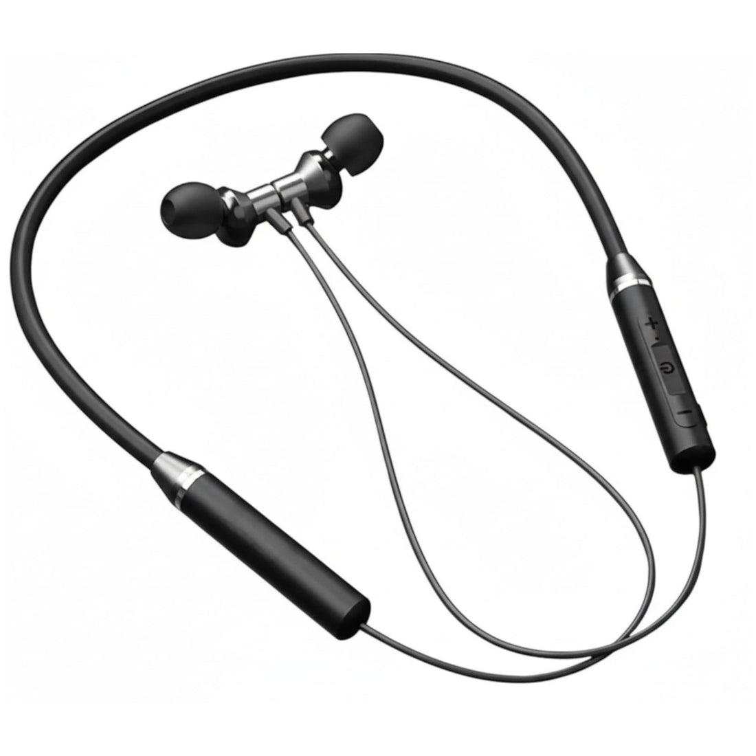 HE05 Wireless Sport Neckband Bluetooth 5.0 Earphones, IPX5 Waterproof Magnetic Earbuds with HD Microphone & Integrated Controls for Running & Gym (Black)