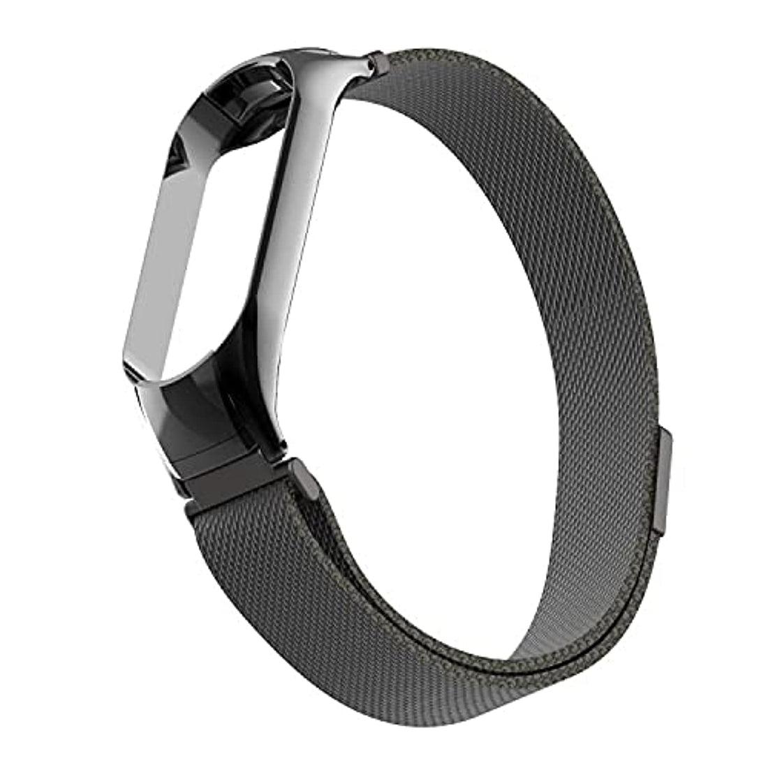 Metal Magnetic Stainless Steel strap for Xiaomi Mi Band 5 Mi Smart Bracelet Black