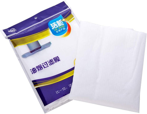 12PCS Cooker Hood Filter Paper Non-woven Extractor Fan Filter Universal Grease Filters Range Hood Filters Set with 20PCS Self-adhesive Stickers for Kitchen Grease and Odor Filtering (43*45cm)