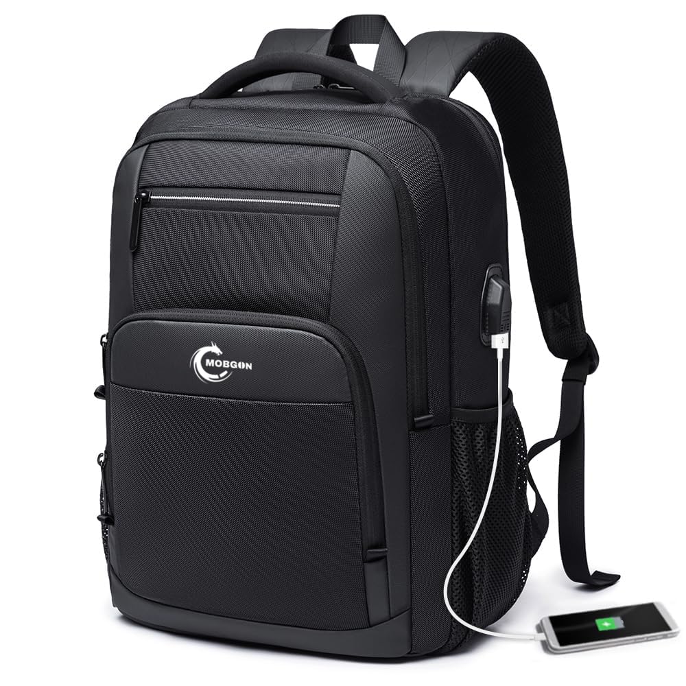 Mobigon Business Laptop Backpack, 15.6 Inch Travel Laptop Bag Rucksack with USB Charging Port, Water-Resistant Bag Daypack for Work College Computer Men Women Backpack For MacBooks,Surface,Notebooks