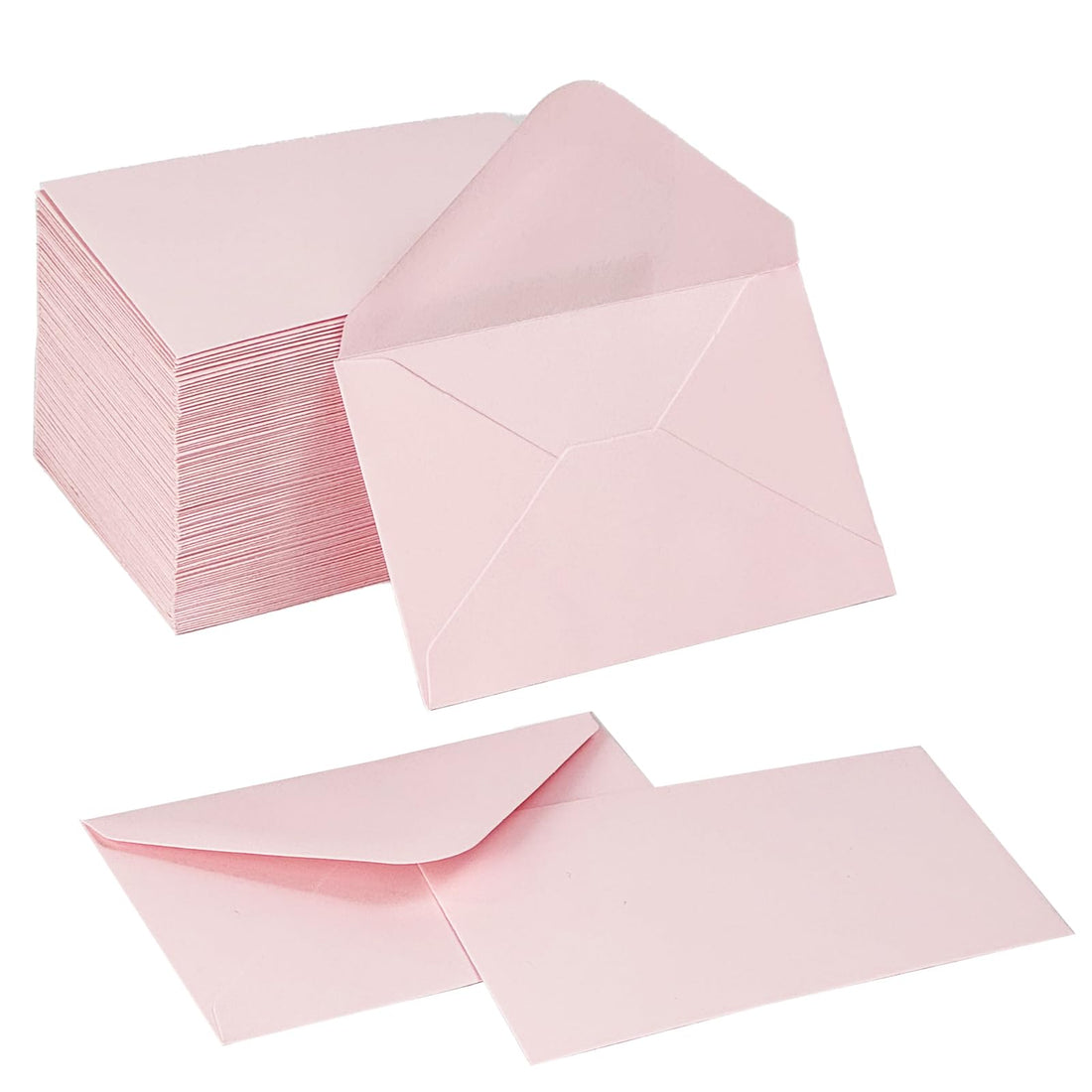 100 Pack Gift Card Envelopes 4 x 2.75" Mini Envelopes 120GSM Small Paper Business Gift Card Sleeves Bulk,Tiny Little Greeting Card Envelope Pockets for Invitation (Pink)