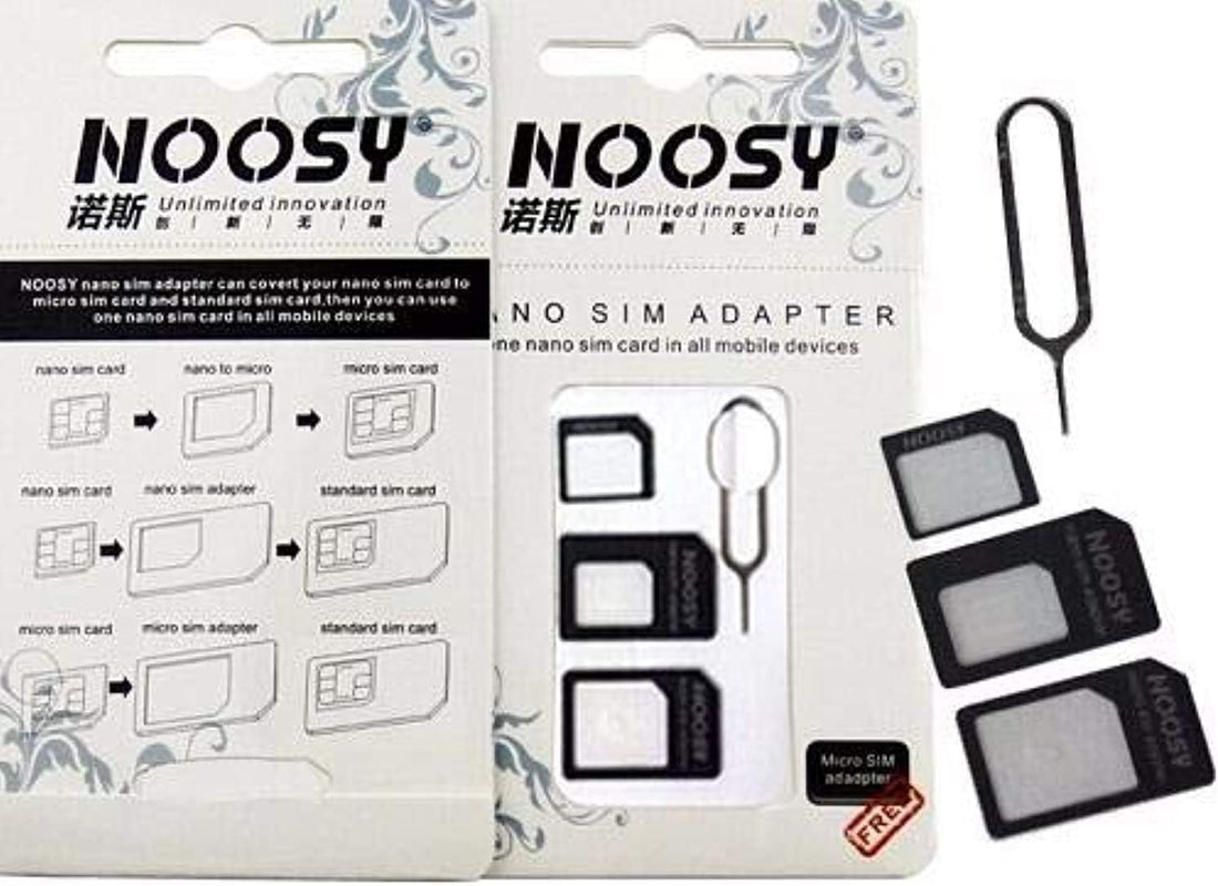 Grabist Nano SIM to Micro SIM O Standard SIM Adapter 4 in 1 Black Chip Adapter Kit with Eject Pin (black)