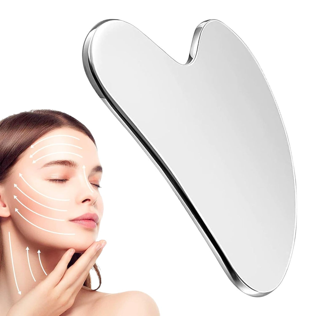 Gua Sha Facial Tools, Stainless Steel Gua-Sha Massage Tools, Tighten Skin Care Tools, Massager for Body, Beauty, Eyes, Face and Neck