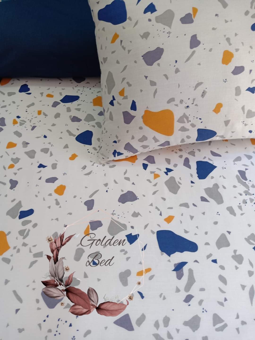 Golden Bed King Bed Sheet Sets Elastic and Flat Cotton from Khamah Al-Amreya (Mushroom 30, Bed size 200 cm flat)