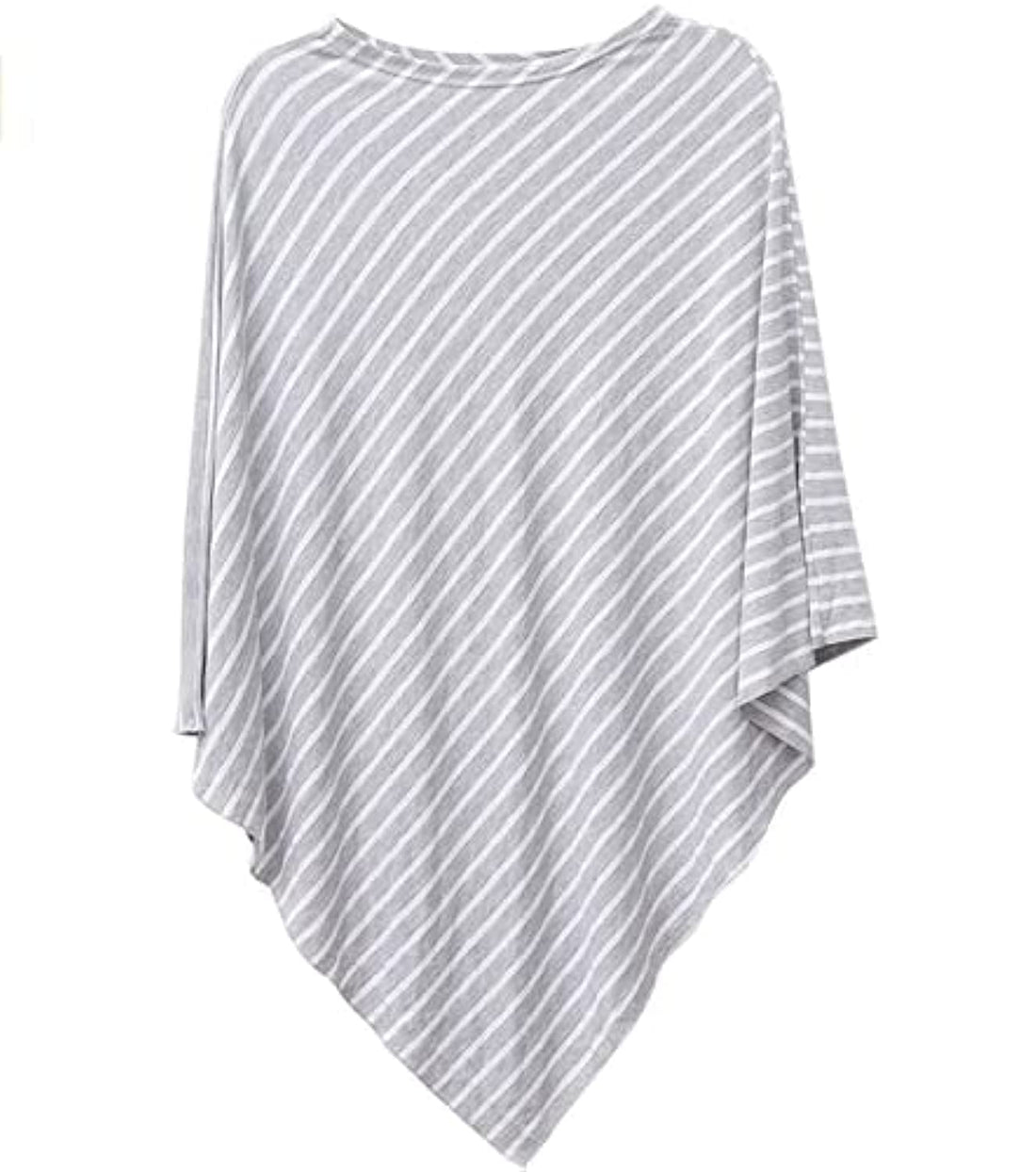 Moro Moro 3 Baby's Nursing Poncho Striped Triangle Breastfeeding Scarf (Grey)