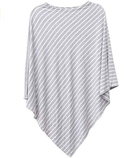 Moro Moro 3 Baby's Nursing Poncho Striped Triangle Breastfeeding Scarf (Grey)