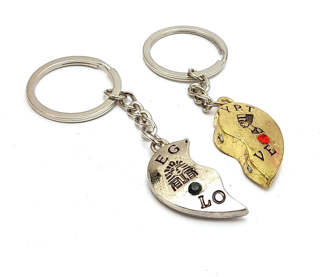 immatgar pharaonic 2 Half hearts Twince keychain keyring ancient Egyptian souvenirs gifts for men and women from egypt