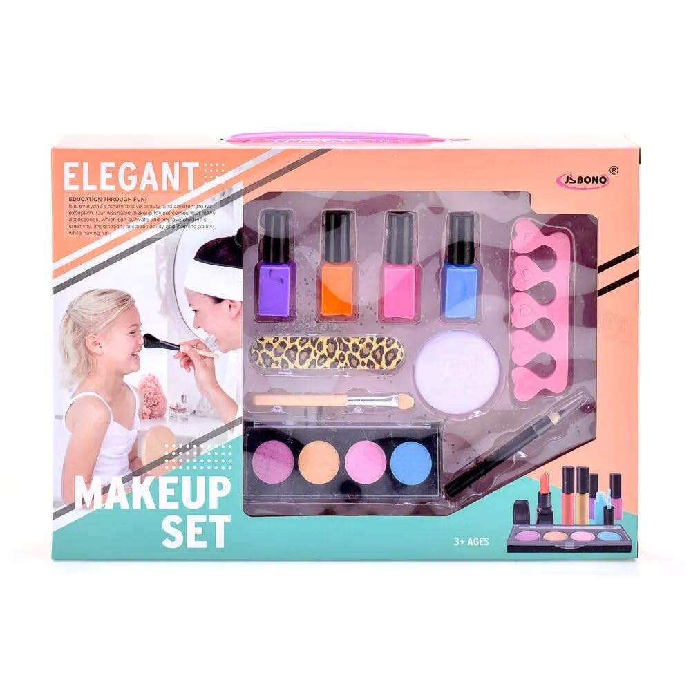 Kids Makeup Kit – Next Store with Palette & Nail Polish – Safe and Washable Cosmetic Kit for Toddlers to Develop Creativity and Imagination