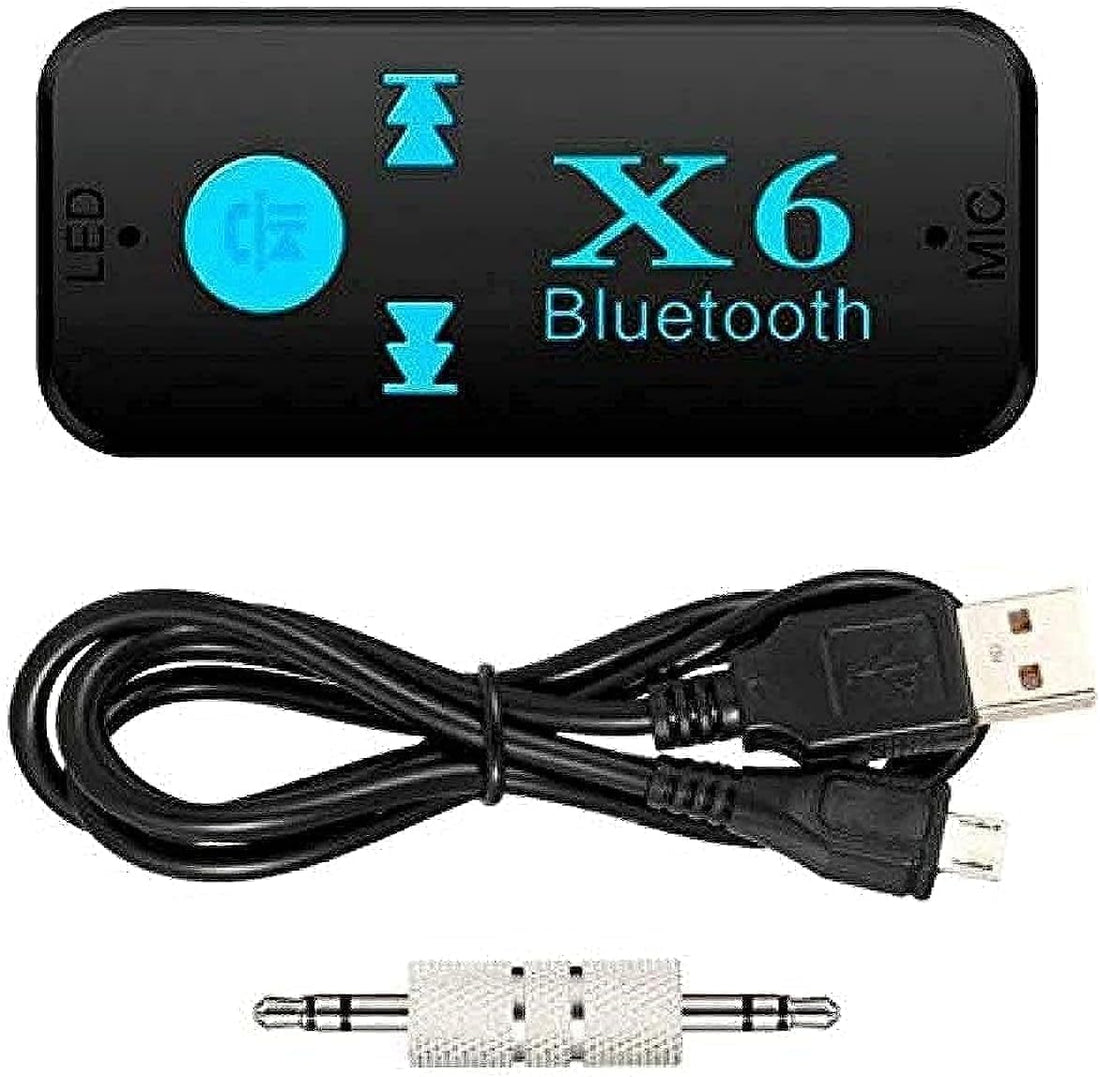 Nesmah Store Bluetooth Receiver Adapter 3.5mm Jack Wireless Bluetooth AUX Stereo MP3 Music Player Hands-Free Car Kit with Microphone